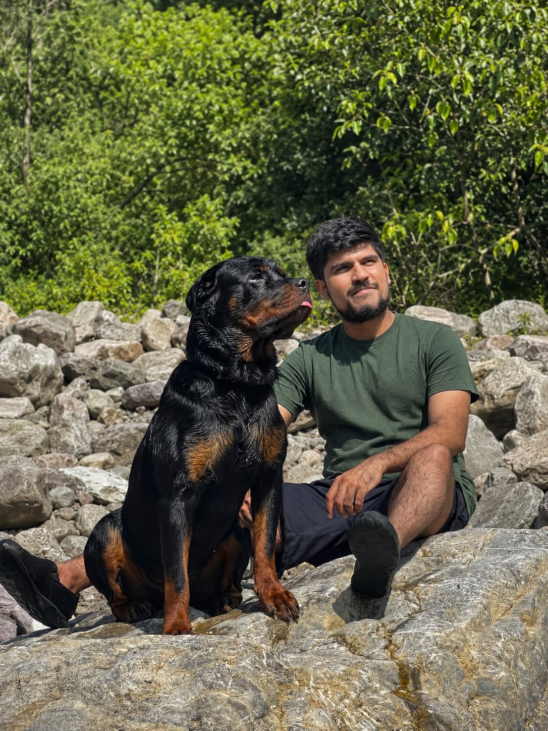 Founder with dog Shifu